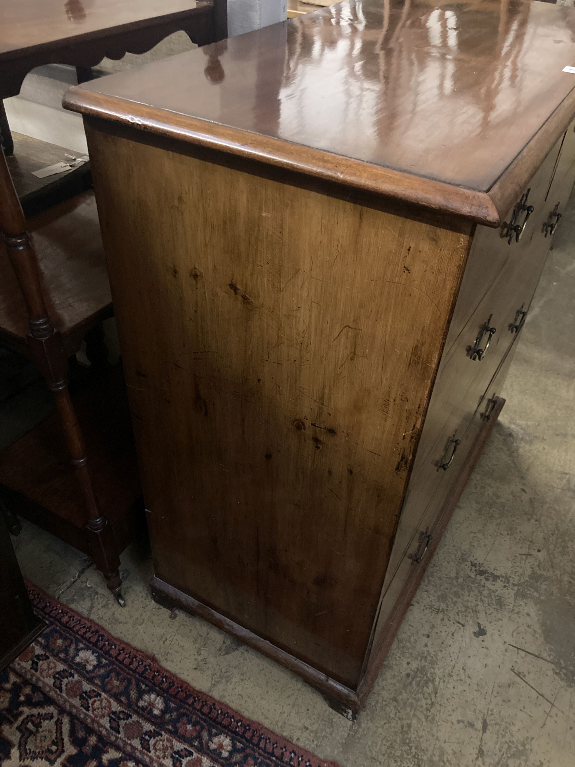 A Victorian mahogany chest of drawers, width 99cm depth 49cm height 104cm